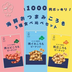敬老の日 池田食品 ピーナッツ 北海道 おつまみ ころもピーナッツ 3袋セット 焼エビ 焼イカ 帆立 スモーク鮭 食べ比べ ナッツ 豆 スナック 手土産 おやつ