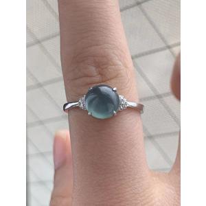 限定１点!!　オリジナル本翡翠指輪　リング　可愛い　濃いブルー　高氷ヒスイ　k18 ダイヤ　高級品　...