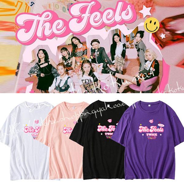 TWICE 風The Feels 韓流グッズ 半袖 Tシャツ 周辺 男女 半袖運動ウェア 応援服 打...