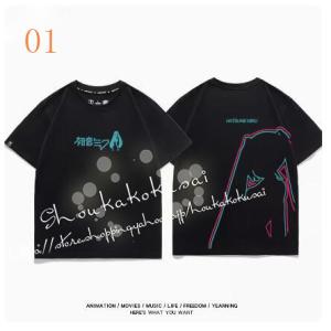 送料無料◇VOCALOID 初音ミク 半袖 Tシャツ 春夏 コ ート 男女
