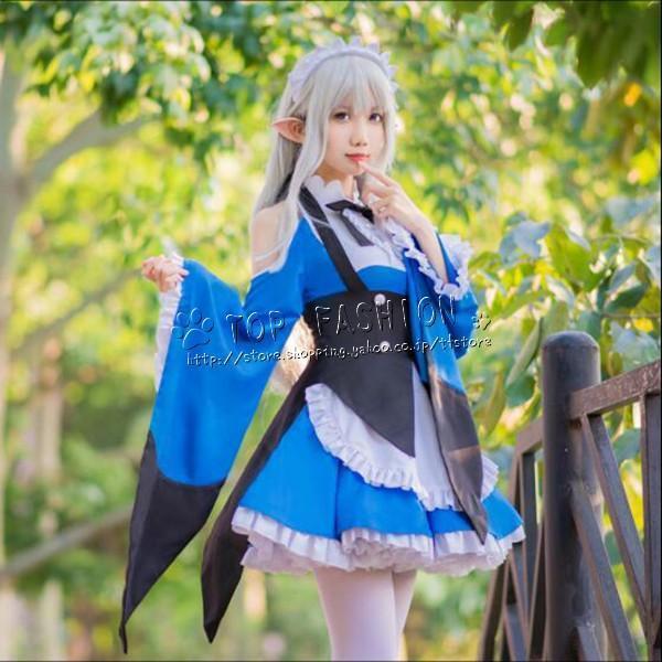 Re ゼロから始める異世界生活 エミリア 風コスプレ 衣装 ウィッグ cos靴 偽耳cosplay ...