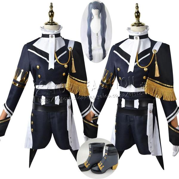 新品 VOCALOID 初音ミク 風 軍服 コスプレ衣裝 ウィッグ 靴 レディース コスプレ衣装 変...