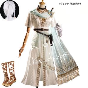 IdentityV アイデンティティ 第五人格 風 預言者 白 真理の下 ウィッグ 靴 衣装 cosplay パーティー 変装 アニメ 変装 仮装 撮影 祭り