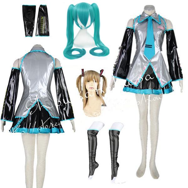 子供用大人用 VOCALOID ボーカロイドシリーズ 風 初音ミク コスプレ衣装ウィッグcos靴  ...
