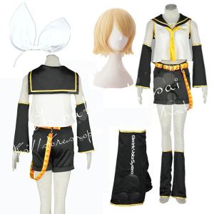 子供用大人用 VOCALOID ボーカロイドシリーズ 風鏡音リン かがみね りん コスプレ衣装ウィッグcos靴 変装 仮装 コスチューム 撮影 祭り