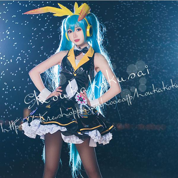 初音ミク 風 vocaloid はつね ミク バニーガール コスプレ衣装 ワンピース cosplay...