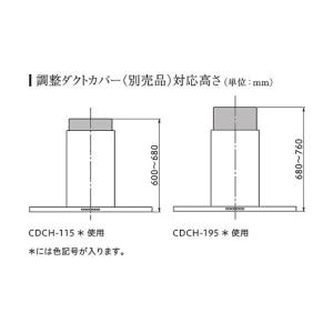 調整ダクトカバー CDCH-195S センターフェデリカ「CFEDL-952S」用 ステンレス 対応高さ680〜760mm (本体と同時注文時のみ提供可能) アリアフィーナ_直送品1_lt｜shoumei