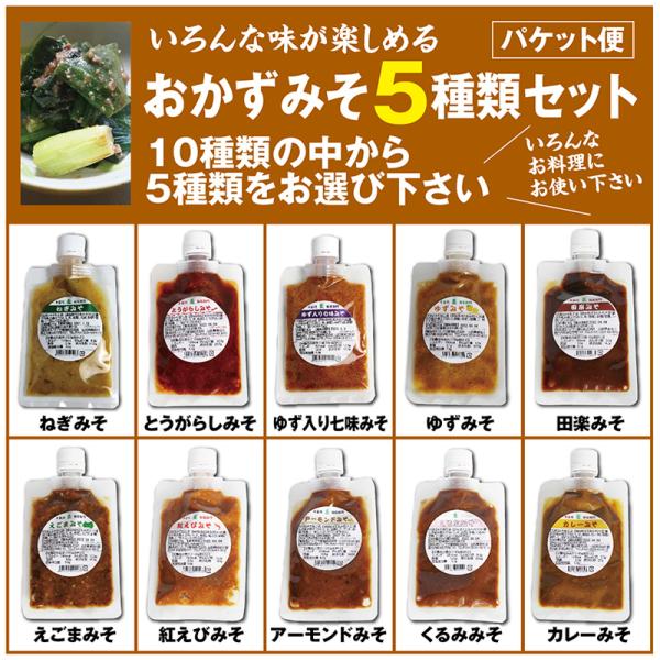 いろんな味が楽しめるおかずみそ １０種類の中から５種類選べるセット 送料無料 パケット便 万能調味料...