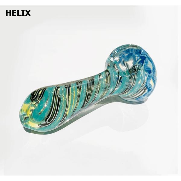 【定番ピンストライプ】PYREXガラスパイプ/インサイドアウト HELIX　C016