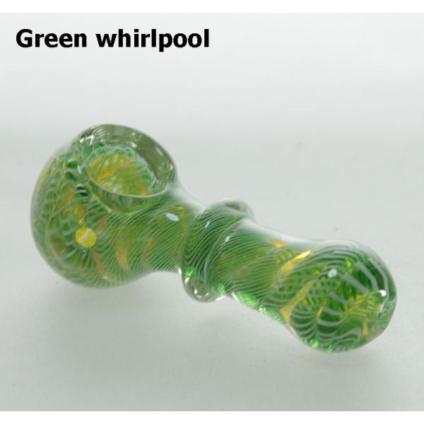 【80年代定番スタイルのガラスパイプ】 PYREXインサイドアウトスプーン Green whirlp...