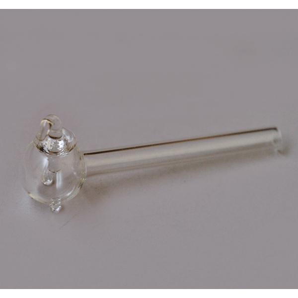 PYREX4インチ・クラック/スタンド　キャップ付きヘビーウエイトガラスパイプ