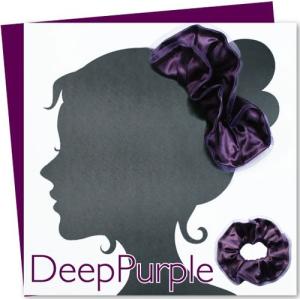 ハロウィンリボンヘアゴムNo.12☆サテンオーガンジー☆パープル ☆送料