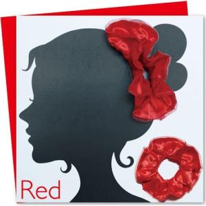 赤Redサテン生地シュシュ　RD1806s