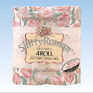 トイレットペーパー 30Ｍ ダブル 香り付き　プリント入り【シルティロマン4Rダブル】ダブル 4ロー...