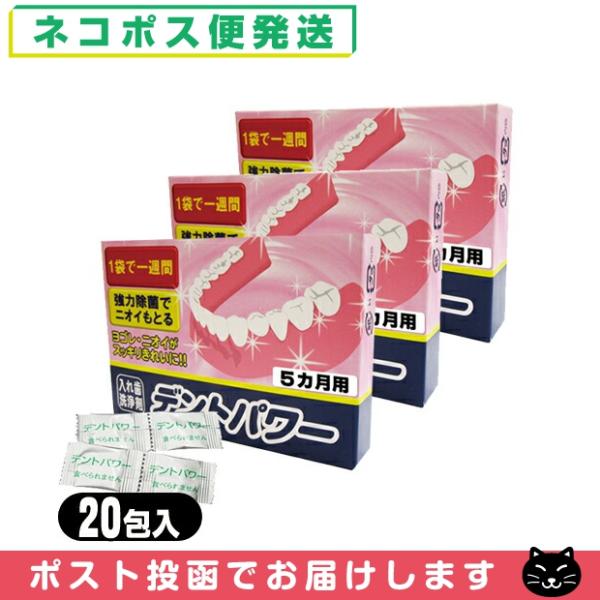 正規代理店 義歯洗浄剤 デントパワー(DENT POWER) 5ヵ月用(20包入)x3箱セット 「ネ...