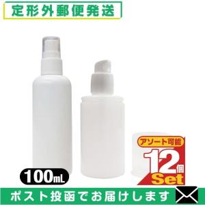 アルコール対応詰め替え容器 ボトル容器100mLx12個 携帯用 (スプレー(液体用) or ポンプ(ジェル・液体用) より選択) 「メール便定形外送料無料」「当日出荷」