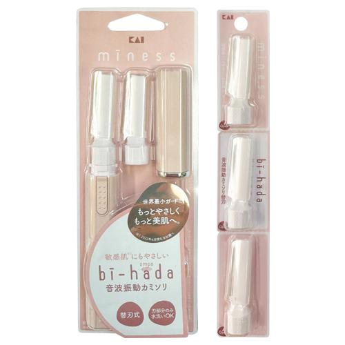 音波振動カミソリ 貝印 miness bi-hada ompa (ビハダ オンパ) Lホルダー 替刃...