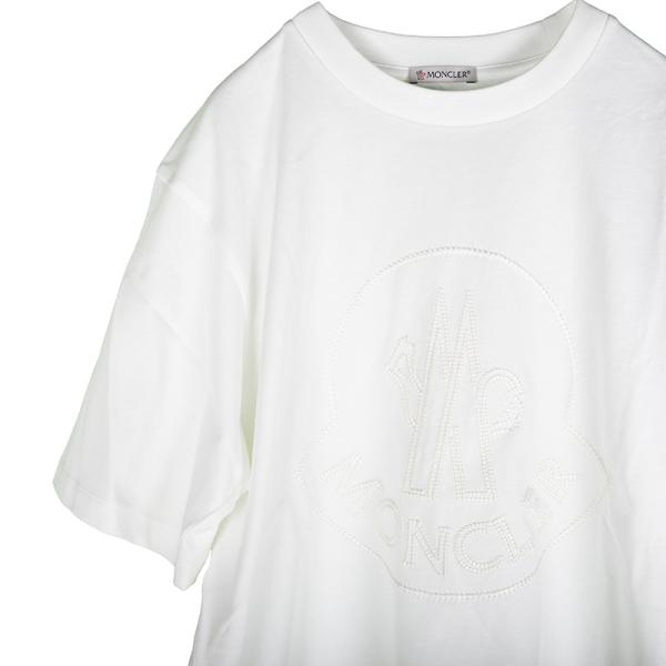 MONCLER モンクレール オフホワイト半袖Tシャツ レディース イタリア正規品 8C00014 ...