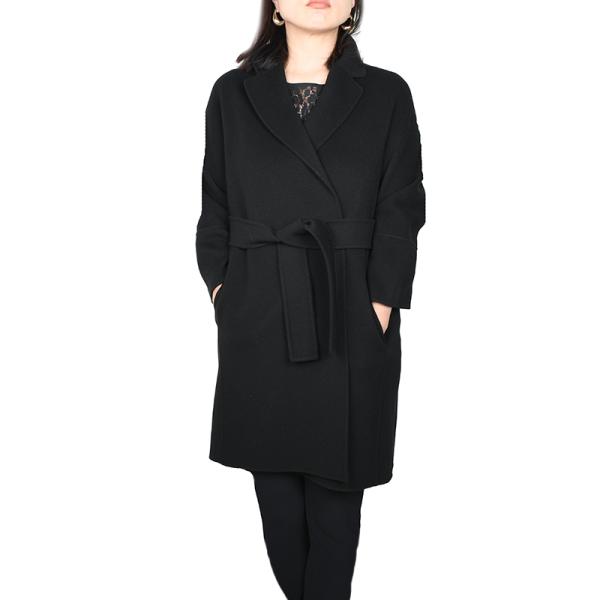 'S Max Mara エス マックスマーラ ARONA 013 ブラックウールコート レディース ...