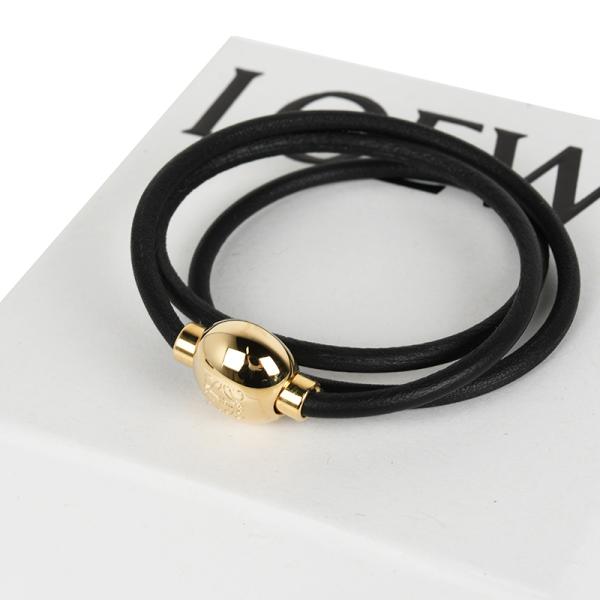 LOEWE ロエベ ぺブル ブレスレット ブラックゴールド JJ07240X01 1206 イタリア...