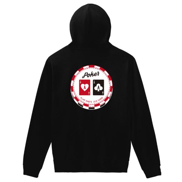 ハンドが選べるトランプパーカー ポーカー 軽量プルパーカー パーカー フーディースウェットシャツ  ...