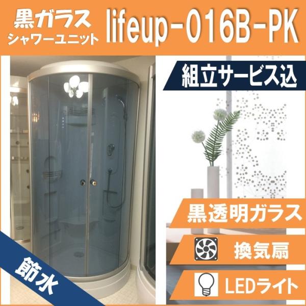 (組立込)節水シャワーユニット lifeup-016B-PK  W900×D900×H2160  黒...