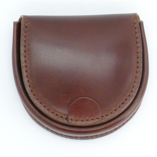 馬蹄型コインケース チョコレート色　小銭入れ コードバン　ハンドメイド レザークラフト SHOW工房...