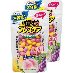 噛むブレスケア 息リフレッシュグミ アソート パウチタイプ お得な大容量 100粒×2個