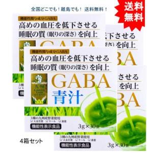 【送料無料】【4箱】九州Green Farmカラダケア GABA青汁 3g×30袋入【お届けまで約１週間】｜showpro