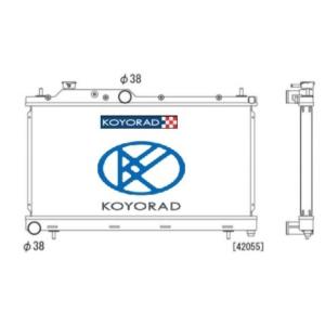 車検対応 Forサーキット/ドリフト 超軽量/高性能 コーヨーラジエーター KOYORAD レーシングアルミラジエターType-M 36ｍｍ　WRX STI　VAB/VAF　KV091662