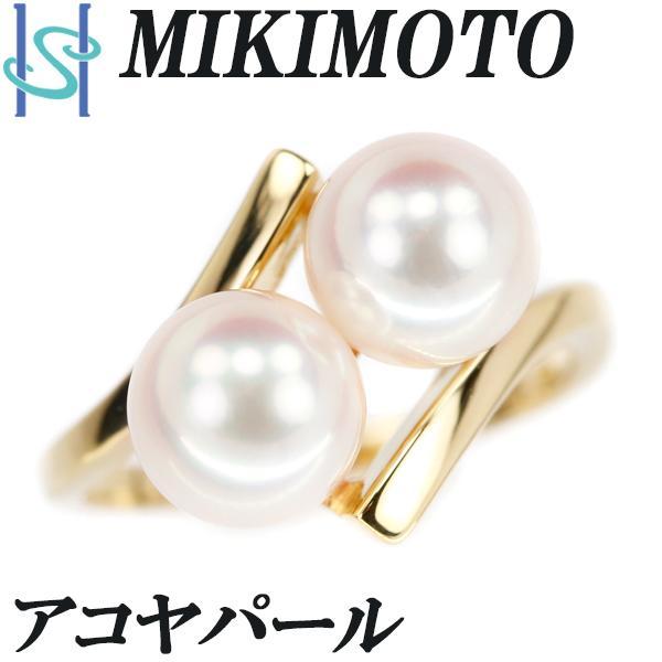 ミキモト アコヤパール ピンキーリング 6.4mm K18YG 2P ブランド MIKIMOTO 送...