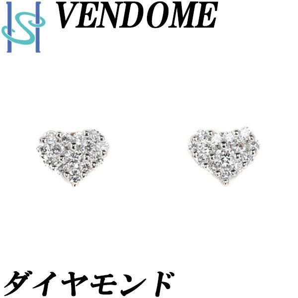 ヴァンドーム青山 ダイヤモンド ピアス Pt950 Pt900 ハート ブランド VENDOME A...