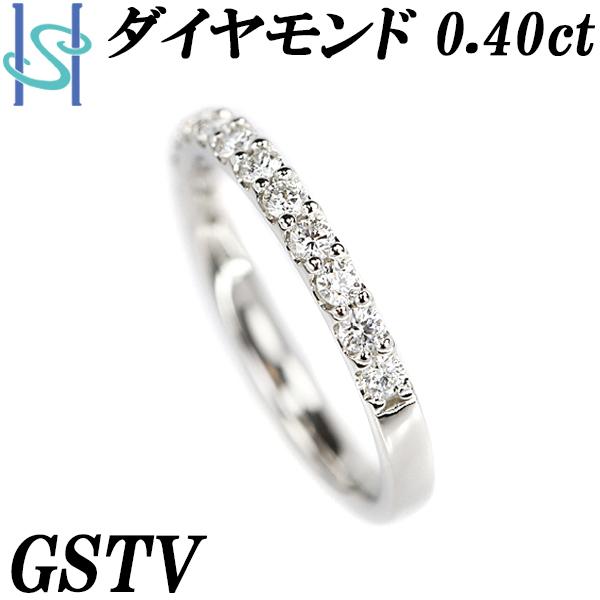 GSTV ハーフエタニティ ダイヤモンド リング 0.40ct Pt950 一文字 ブランド 送料無...