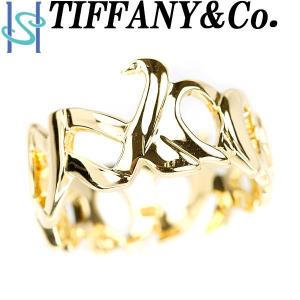 ティファニー リング K18YG パロマ・ピカソ ラブ&キス 透かし ブランド TIFFANY&Co. 送料無料 美品 中古 SH105849｜sht-ys