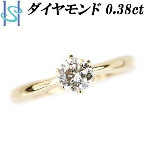 ダイヤモンド リング 0.38ct K18YG 一粒石 6本爪 ソリテール 送料無料 美品 中古 SH110440｜sht-ys