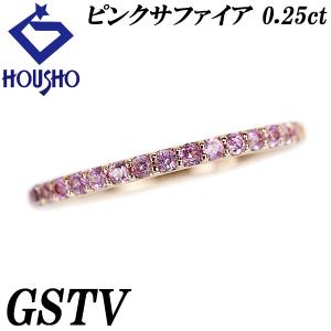 GSTV ピンクサファイア ハーフエタニティ リング 0.25ct K18PG 細め ブランド 送料無料 美品 中古 SH110472｜sht-ys