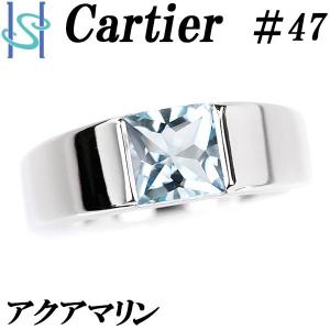 カルティエ アクアマリン タンク K18 ホワイトゴールド 一粒石 アクワマリン Cartier 美品 中古 SH95270｜sht-ys