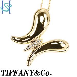 ティファニー ダイヤモンド ネックレス K18YG エルサ・ペレッティ 蝶 昆虫 TIFFANY&Co. 美品 中古 SH96458｜sht-ys