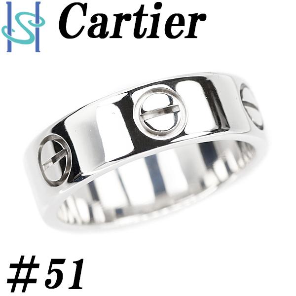 カルティエ ラブ リング K18WG #51 地金のみ 石なし ブランド Cartier 送料無料 ...