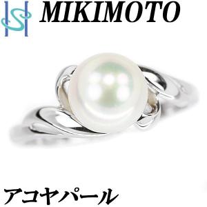 ミキモト アコヤパール リング 7.7mm K14WG 一粒パール ブランド MIKIMOTO 送料無料 美品 中古 SH97539｜sht-ys