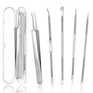 Restars 角栓取り 毛抜き ニキビ取り 抗菌ステンレス 毛穴ケア専用キット 黒ずみ取り 角栓 いちご 鼻ケア 携帯便利 収納ケース付き 5本セッ