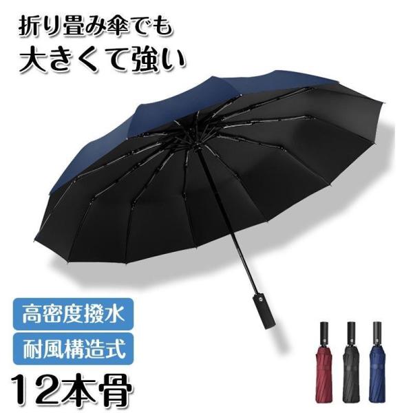 折りたたみ傘 ワンタッチ 自動開閉 12本骨 メンズ レディース 日傘 晴雨兼用 大きいサイズ 撥水...