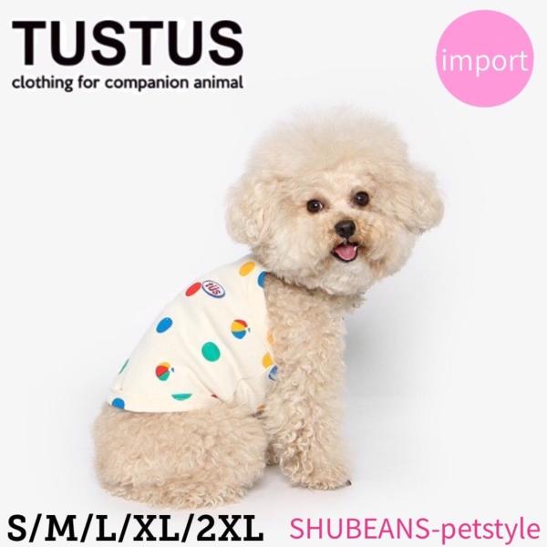 tustus オリジナルドットプリント　ストラップトップ 犬服　犬　服　犬の服　ドッグウェア　韓国犬...