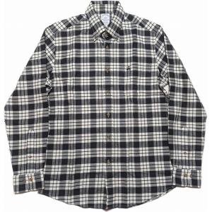 00s ブルックスブラザーズ チェック長袖シャツ M ブラック×ホワイト レア BROOKS BROTHERS（ブルックスブラザーズ） 【並行輸入品】 長袖 ワン