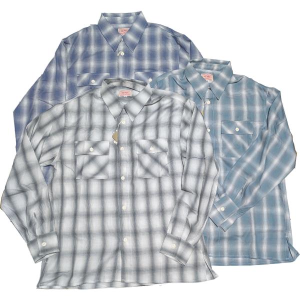 ビッグマイク レーヨン混オンブレスリットL/S シャツ メンズ BIG MIKE RAYON OMB...