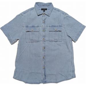 バナナリパブリック 半袖 シャンブレーシャツ レッド メンズ BANANA REPUBLIC 026｜shufflestore