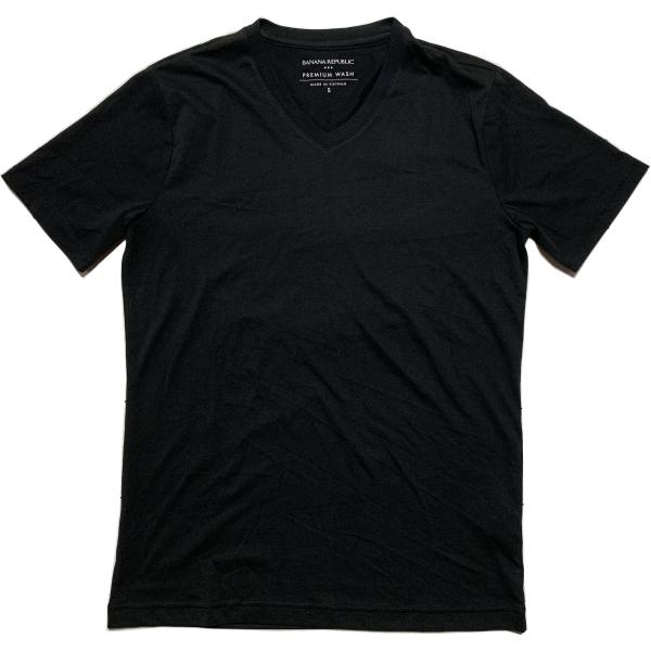 【並行輸入品】 バナナリパブリック 半袖 Vネック Tシャツ 黒 ブラック BANANA REPUB...