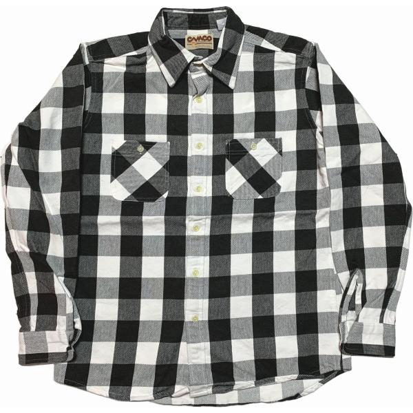 カムコ ヘビーコットン フランネルシャツ ブラック ホワイト メンズ CAMCO FLANNEL S...