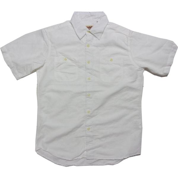 カムコ 半袖 コットン リネン ワークシャツ ホワイト メンズ CAMCO COTTON LINEN...