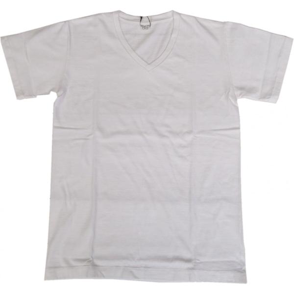 エントリーSG アドニス ENTRY SG 半袖 Vネック Tシャツ ピュアホワイト メンズ 日本製...